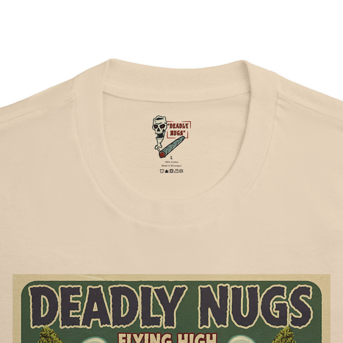 Flying High / Lo-Fi Pulp Horror Comic Art Tee / 420 Underground Stoner Culture / DEADLY NUGS