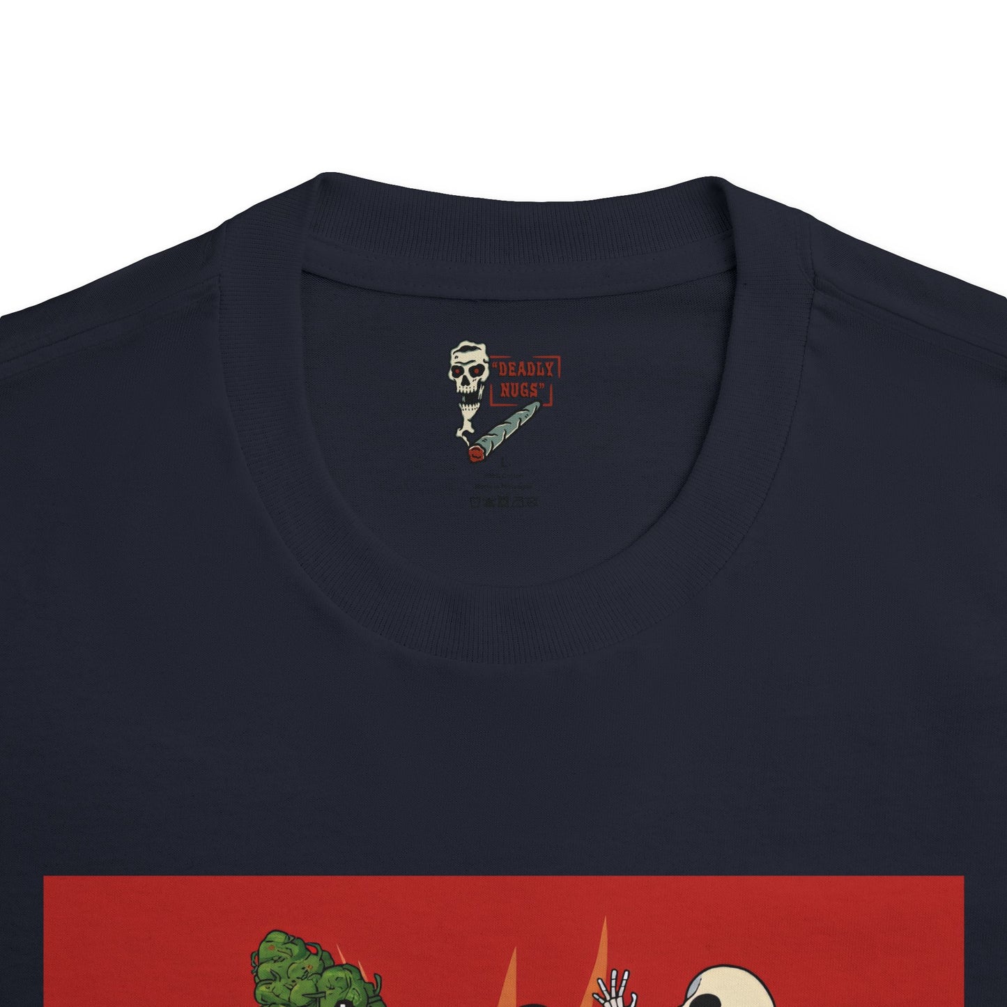 Mean Mug / Premium Unisex Graphic Tee Aesthetic Print Ghost Skeleton 420 / DEADLY NUGS