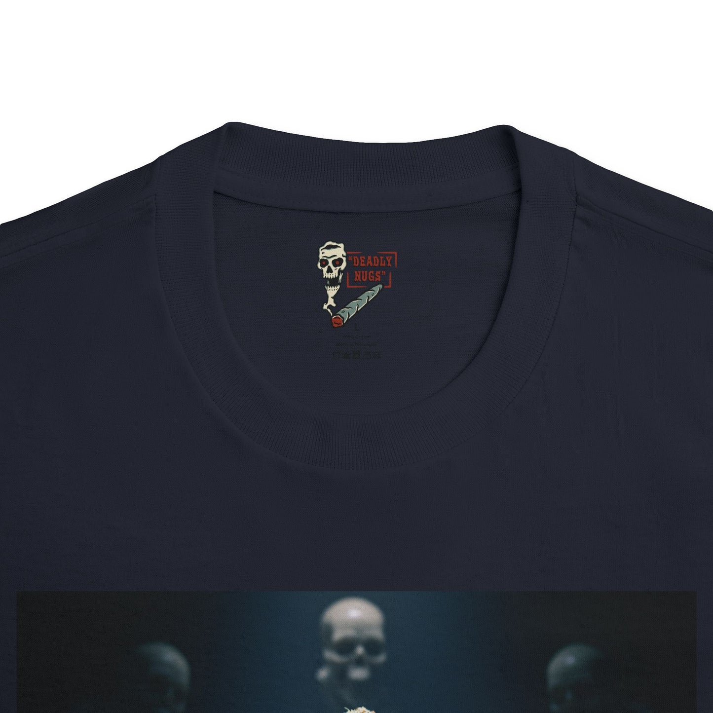 Hella-Focused / Premium Unisex Graphic Tee Aesthetic Print Skull 420 / DEADLY NUGS