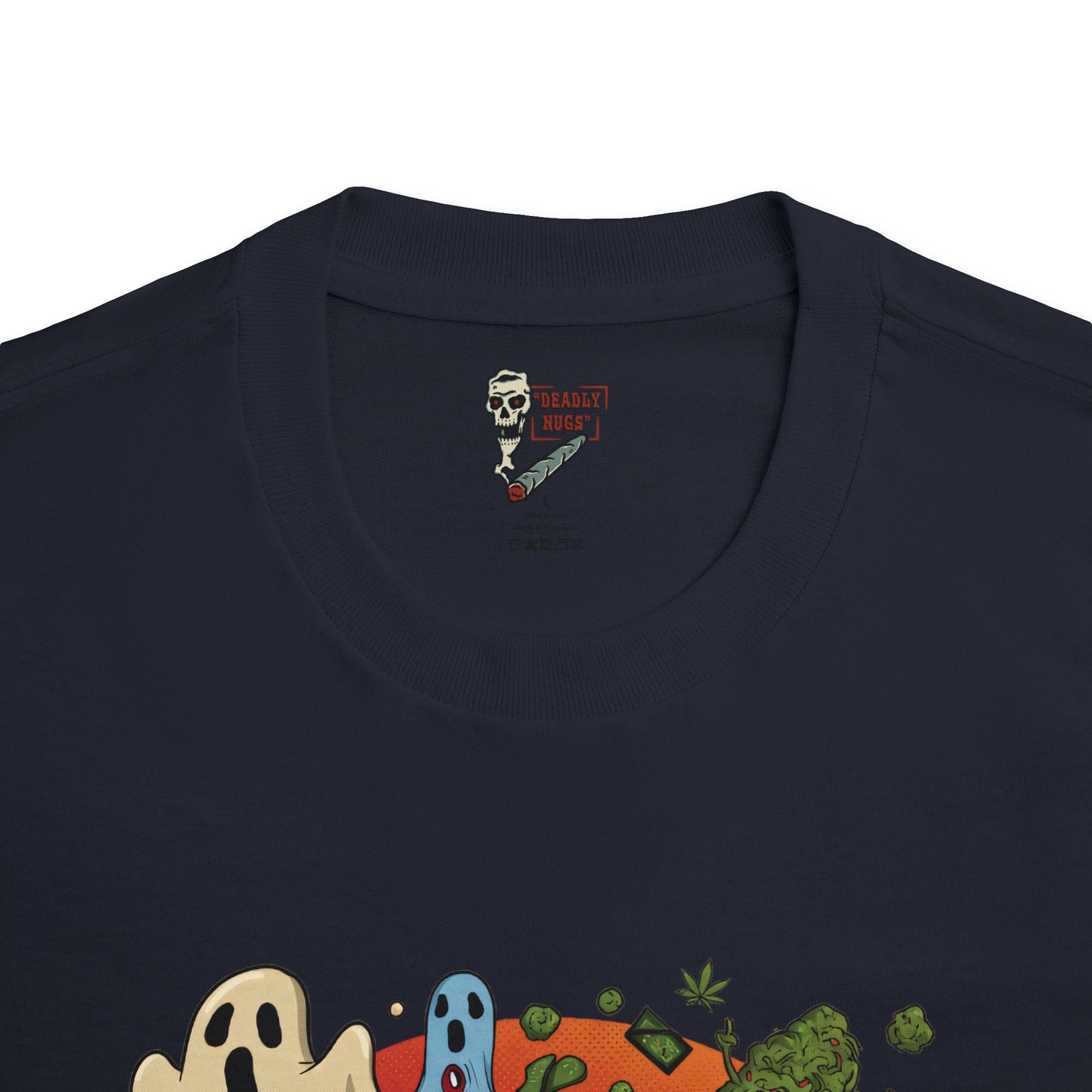 Gas Boss / Premium Unisex Graphic Tee Aesthetic Print Ghost Skeleton 420 / DEADLY NUGS