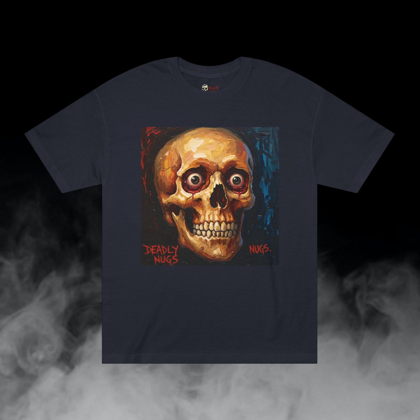 Bloodshot / Skull with Bloody Eyes Graphic Tee / Horror Art Abstract Expressionist Painting / 420 Underground Stoner Streetwear / DEADLY NUGS