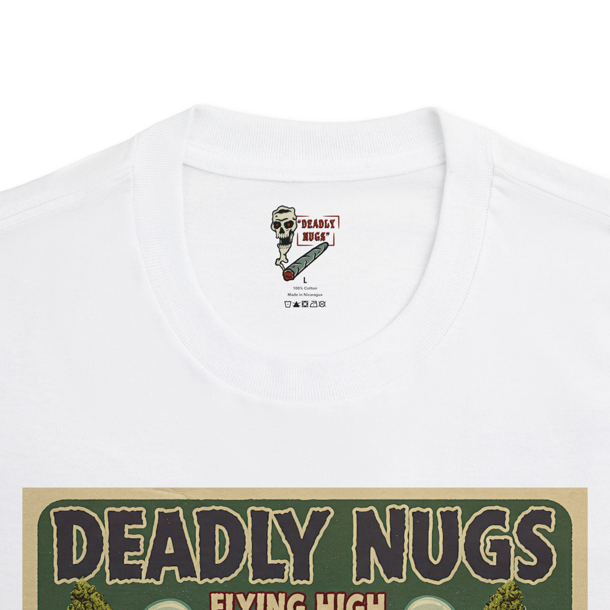 Flying High / Lo-Fi Pulp Horror Comic Art Tee / 420 Underground Stoner Culture / DEADLY NUGS
