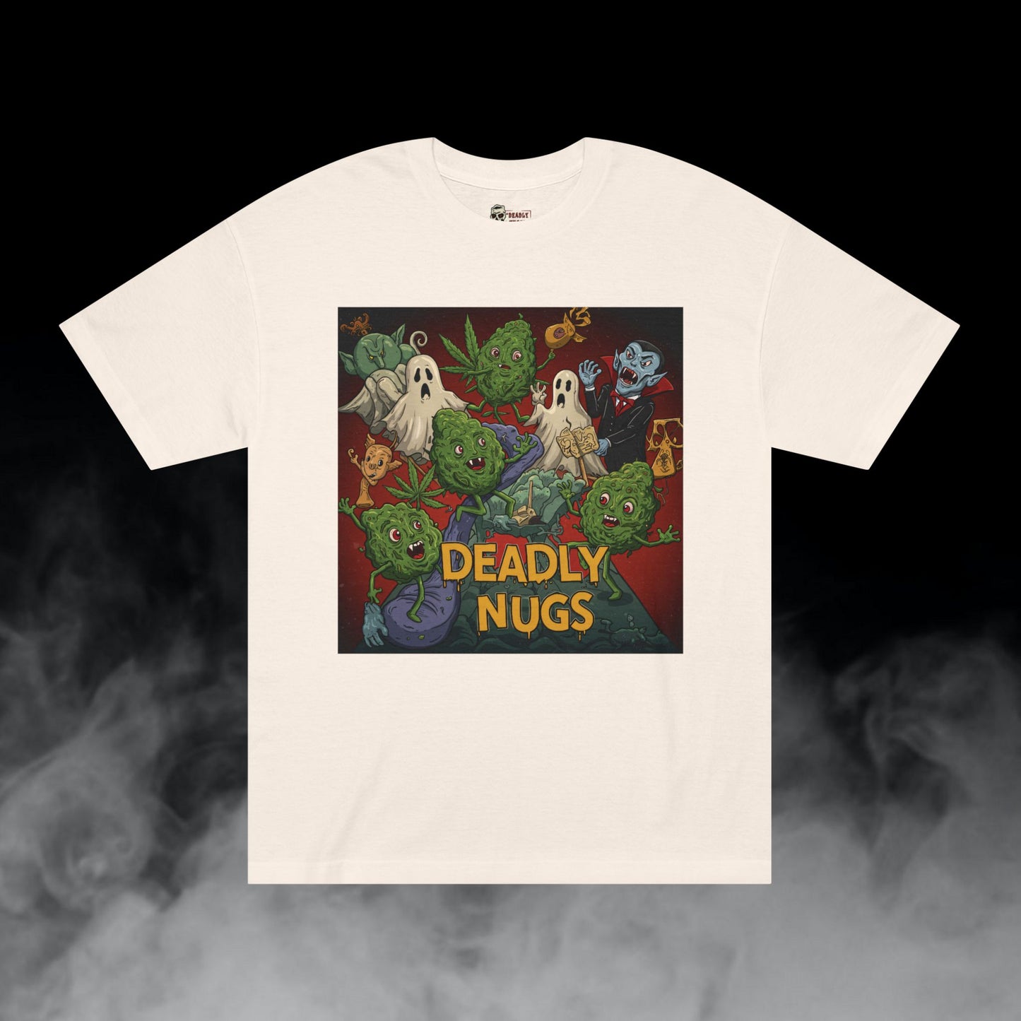 Path of Ascension / Bud Characters Ghosts Vampire Graphic Tee / Spooky Surreal Horror Cartoon Art / 420 Underground Stoner Streetwear / DEADLY NUGS