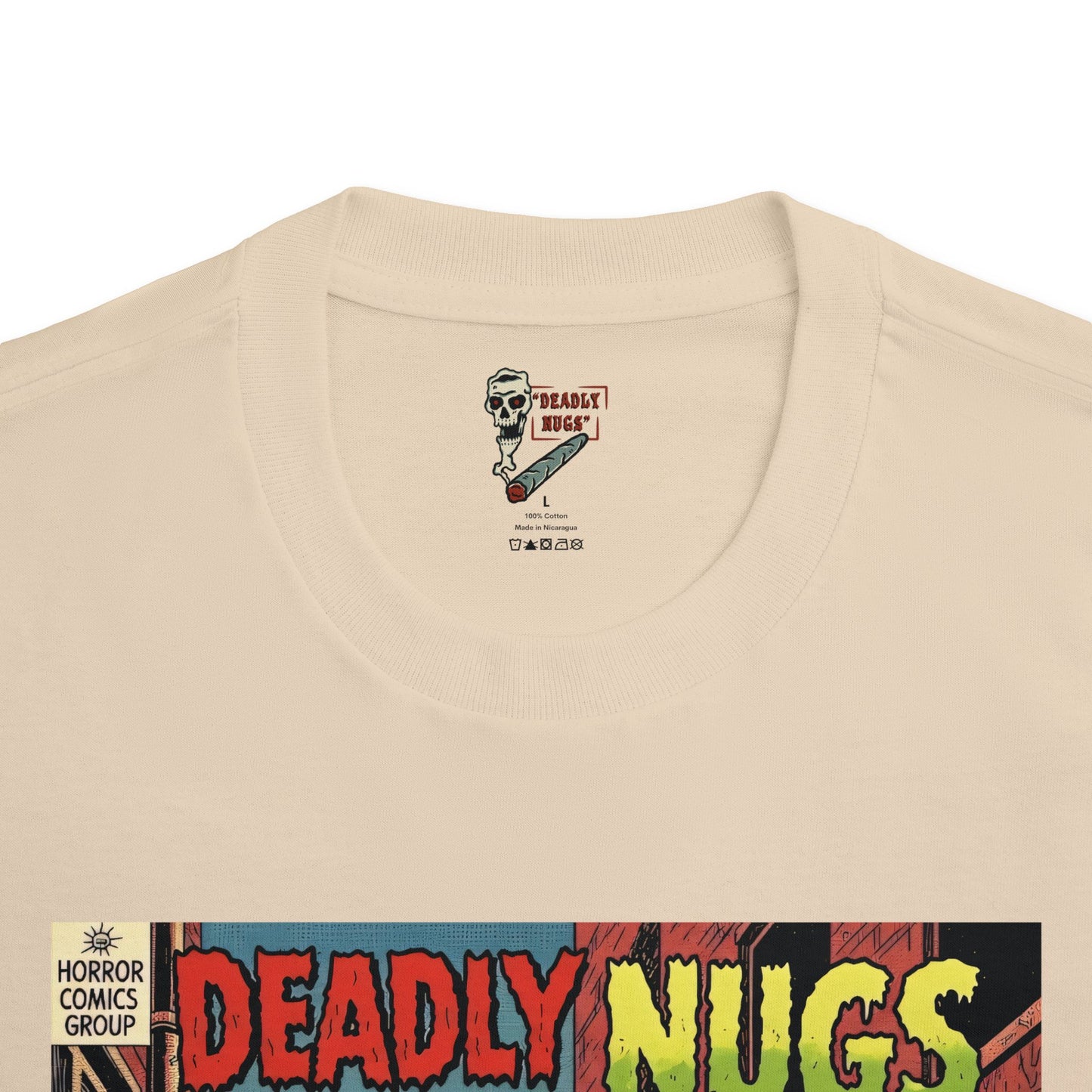 The Green Menace / Man Terrified by Back-alley Cannabis Encounter Graphic Tee / Vintage Horror Comic Style / 420 Underground Stoner Culture / DEADLY NUGS