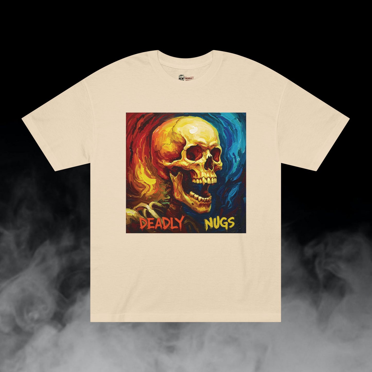 Intense Euphoria / Skull with Abstract Color Patterns Graphic Tee / Dark Obscure Art Abstract Painting / 420 Underground Stoner Streetwear / DEADLY NUGS