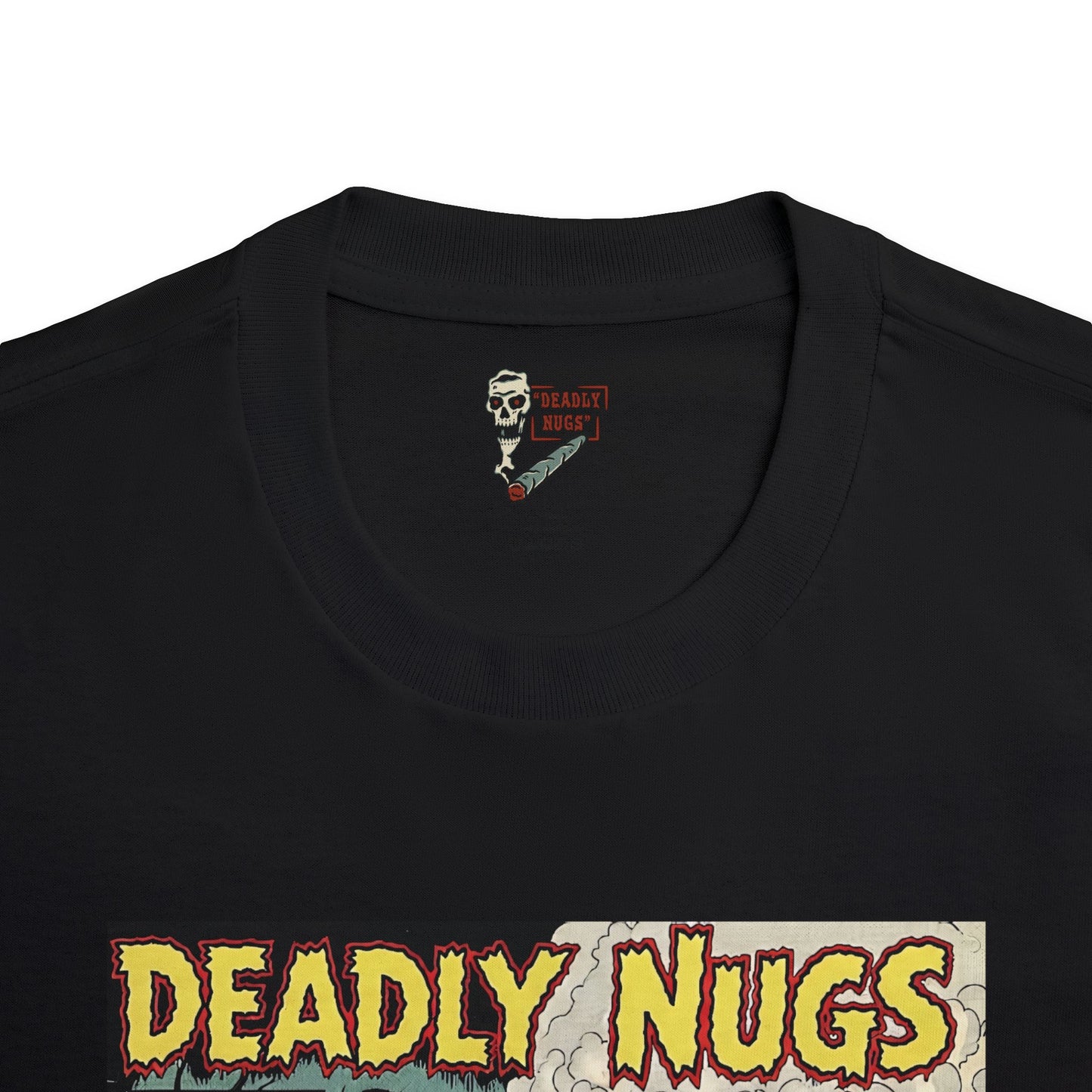 Tombstone Twist / Man's Twist of Fate with Haunted Cannabis Graphic Tee / Vintage Pulp Horror Comic Art Style / 420 Underground Stoner Culture / DEADLY NUGS