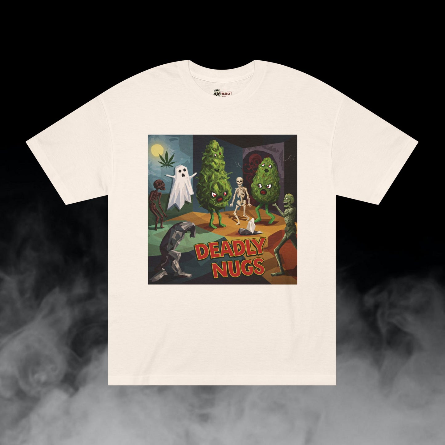 Bloom Doom / Bud Characters Ghost Skeleton Zombie Graphic Tee / Obscure Surreal Horror Art Picasso Style / 420 Underground Stoner Streetwear / DEADLY NUGS