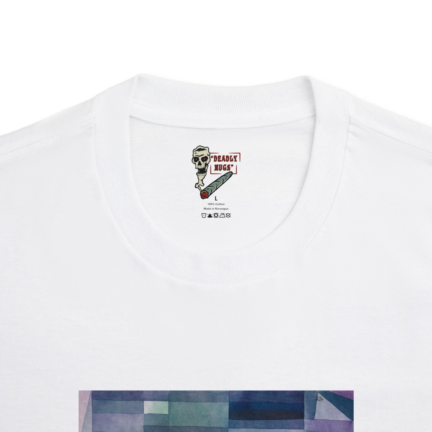 Midnight Flame / Blue Tone Geometric Painting Graphic Tee / Modern Abstract Cubism Art Style / 420 Underground Stoner Streetwear / DEADLY NUGS