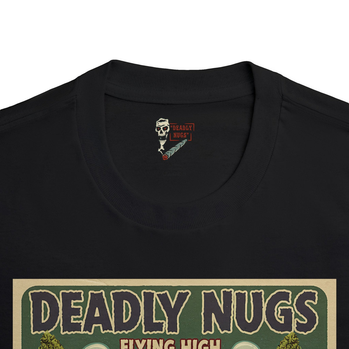 Flying High / Lo-Fi Pulp Horror Comic Art Tee / 420 Underground Stoner Culture / DEADLY NUGS