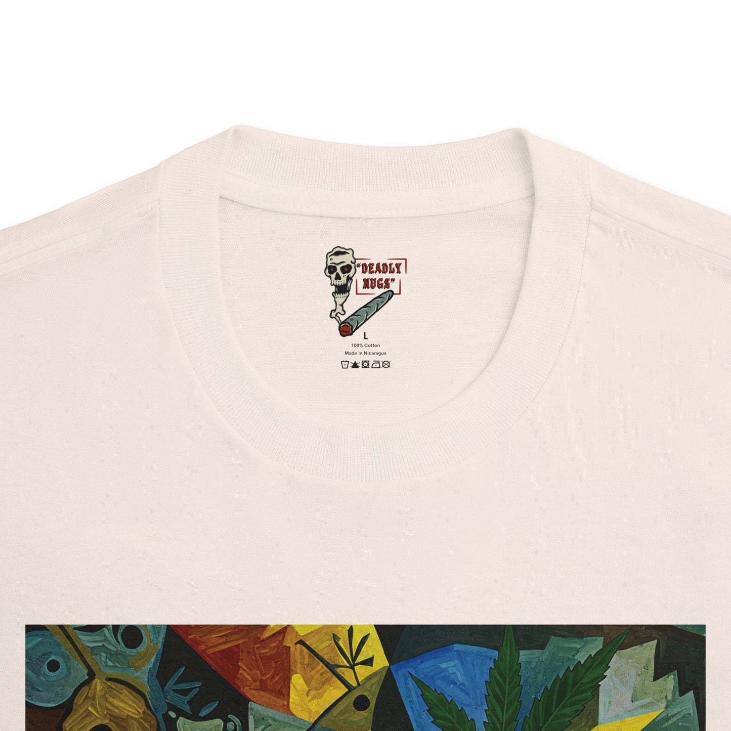 Beyond Perceptions / Skulls Cannabis Leaves Graphic Tee / Abstract Cubism Art Picasso Painting / 420 Underground Stoner Streetwear / DEADLY NUGS