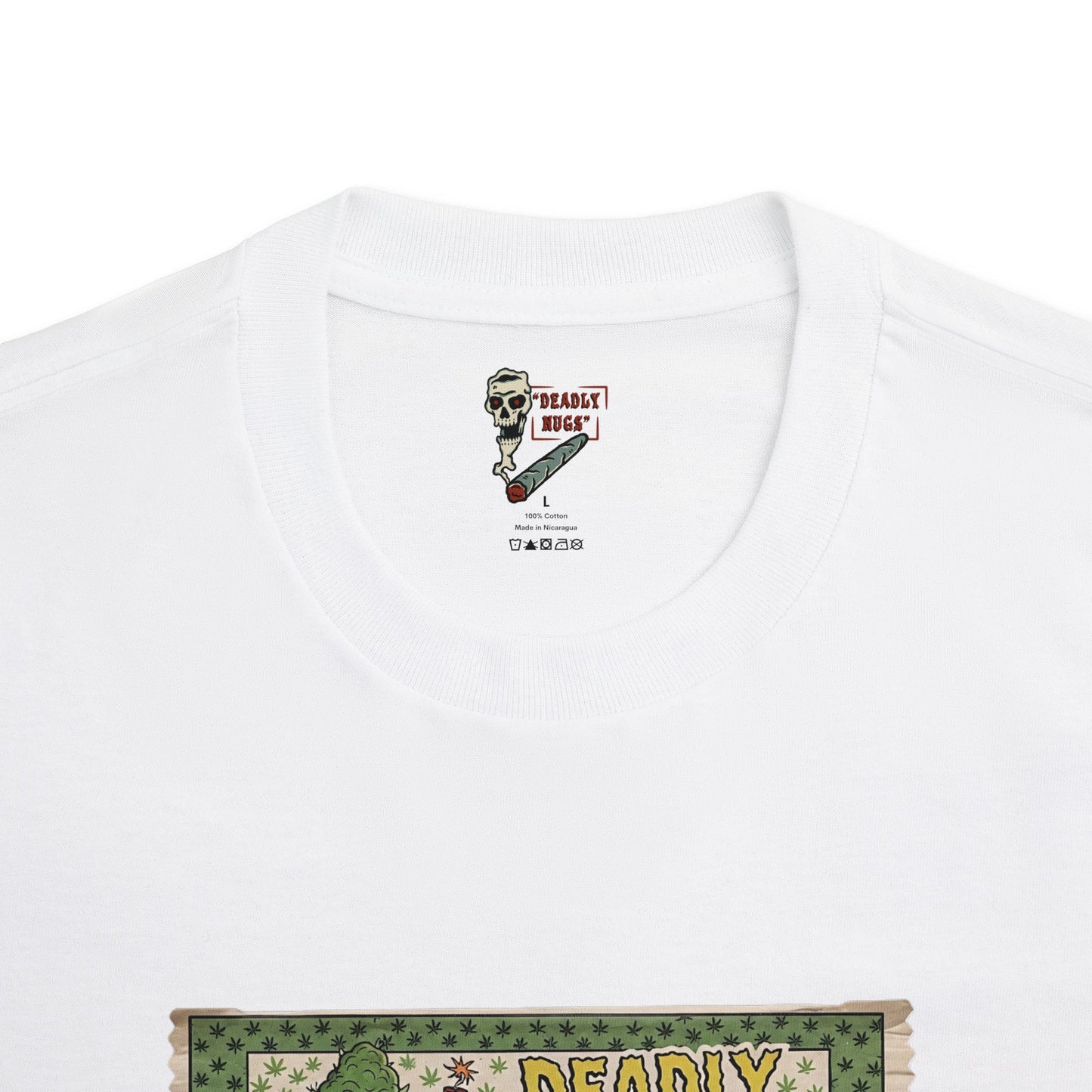 Puff, Puff, Doom! / Explosive Spark Nuclear Cannabis Graphic Tee / Vintage Pulp Atomic Propaganda Gum Wrapper Art Style / 420 Underground Stoner Culture / DEADLY NUGS