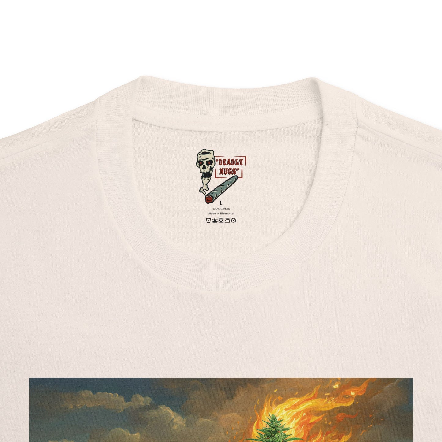 Burning Bush / Old Testament Torah Moses with Cannabis Cola Graphic Tee / New Age Classical Art / 420 Underground Stoner Streetwear / DEADLY NUGS