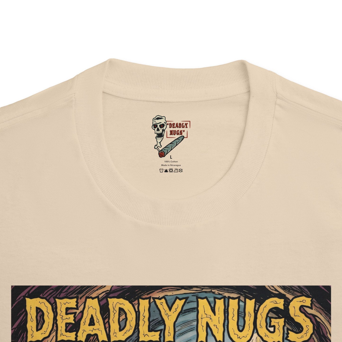 Bone Grove Flame / Skeleton Blazing Fire Graphic Tee / Vintage Pulp Horror Comic Style / 420 Underground Stoner Streetwear / DEADLY NUGS