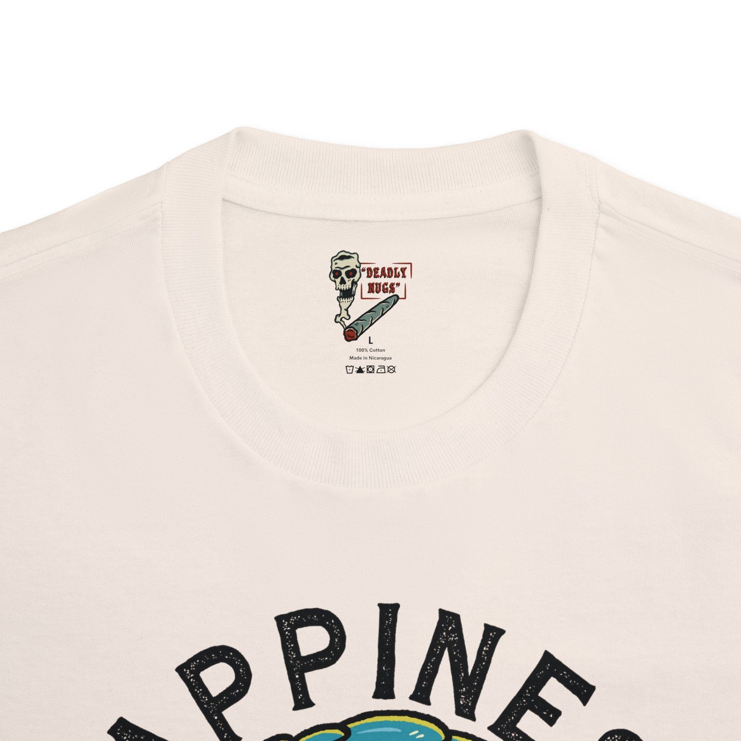 Happiness / Premium Unisex Graphic Tee Aesthetic Print Skull 420 Streetwear / DEADLY NUGS