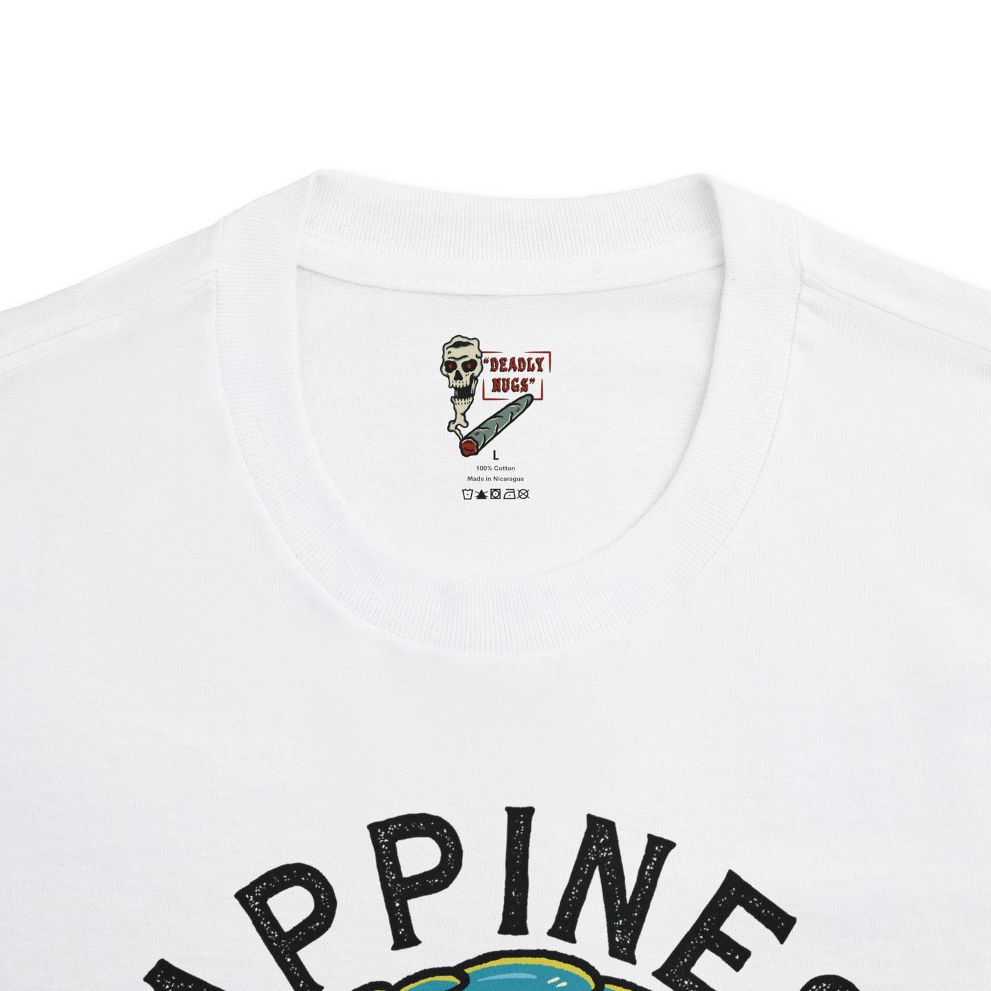 Happiness / Premium Unisex Graphic Tee Aesthetic Print Skull 420 Streetwear / DEADLY NUGS