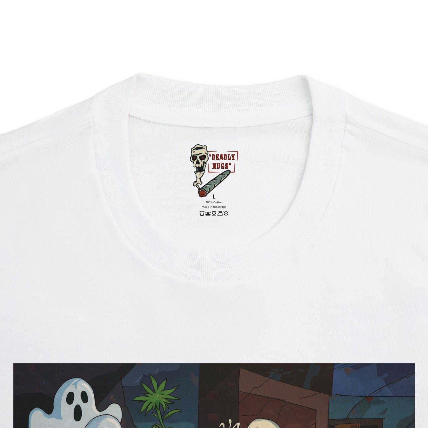 Every Puff Madness / Bud Characters Ghosts Skeletons Zombies Graphic Tee / Ominous Macabre Horror Cartoon Art Picasso Style / 420 Underground Stoner Streetwear / DEADLY NUGS