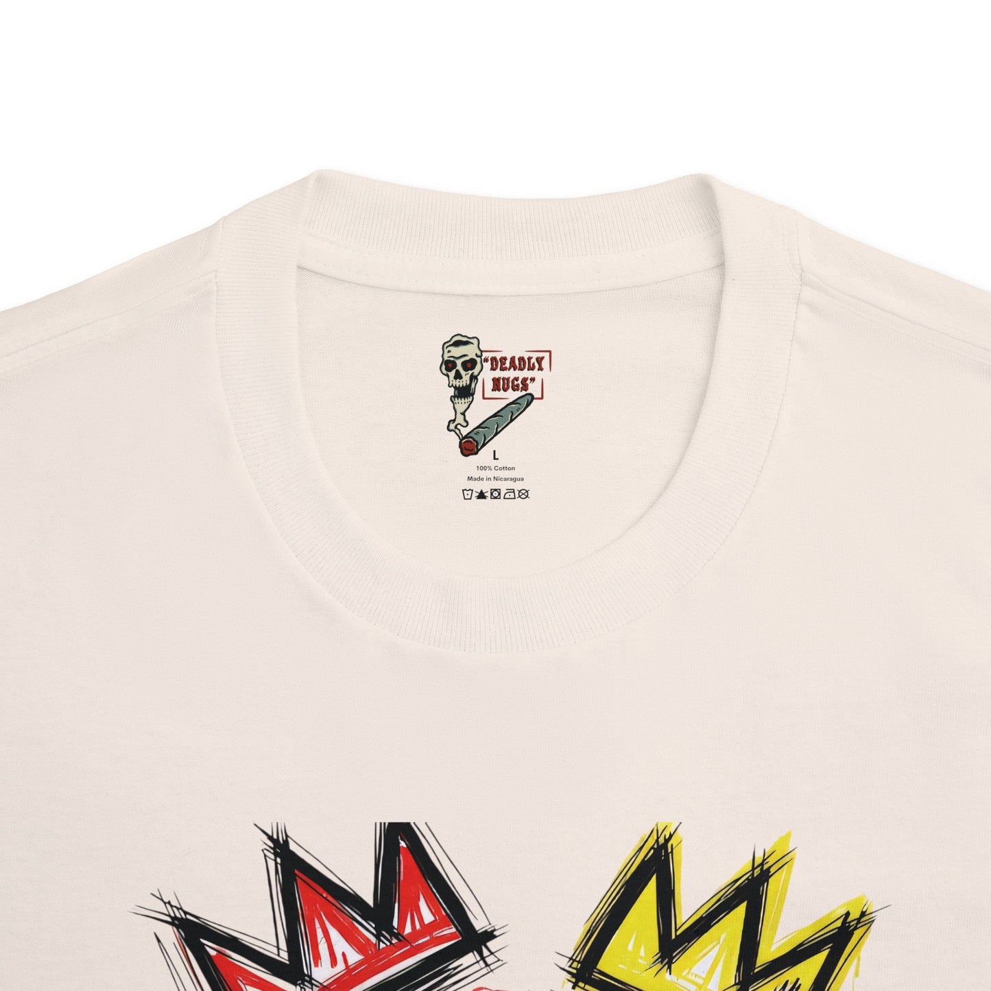 King Smoke / Bud Character with Crowns Graphic Tee / Abstract Expressionism Art Basquiat Painting / 420 Underground Stoner Streetwear / DEADLY NUGS