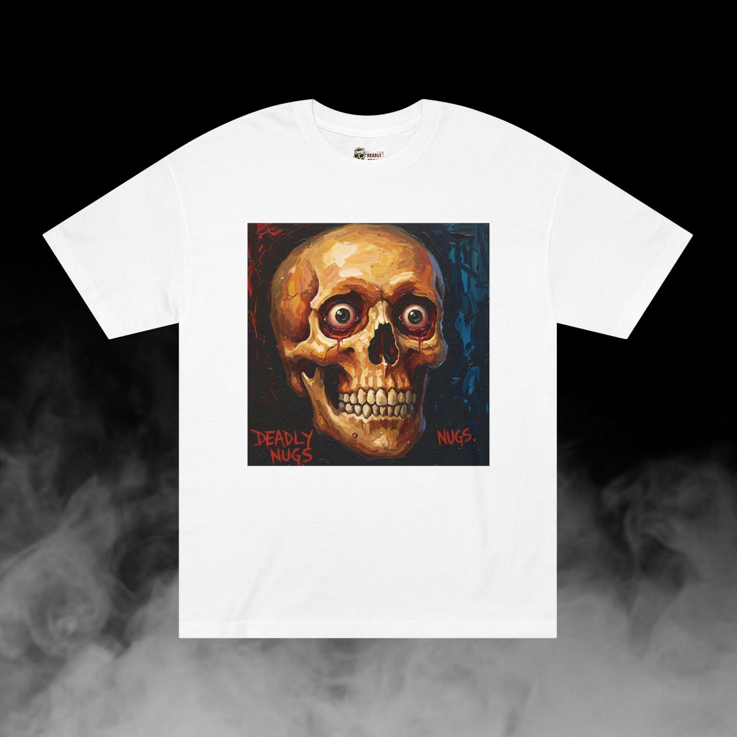 Bloodshot / Skull with Bloody Eyes Graphic Tee / Horror Art Abstract Expressionist Painting / 420 Underground Stoner Streetwear / DEADLY NUGS