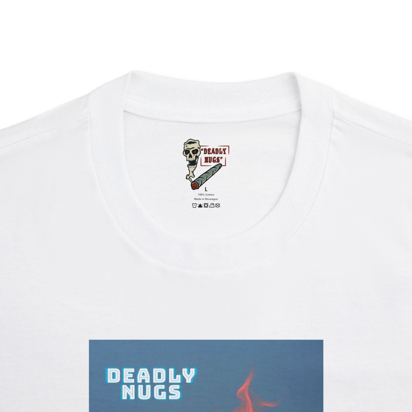 Floral Flames T-Shirt DEADLY NUGS Aesthetic Print Unisex Graphic Tee