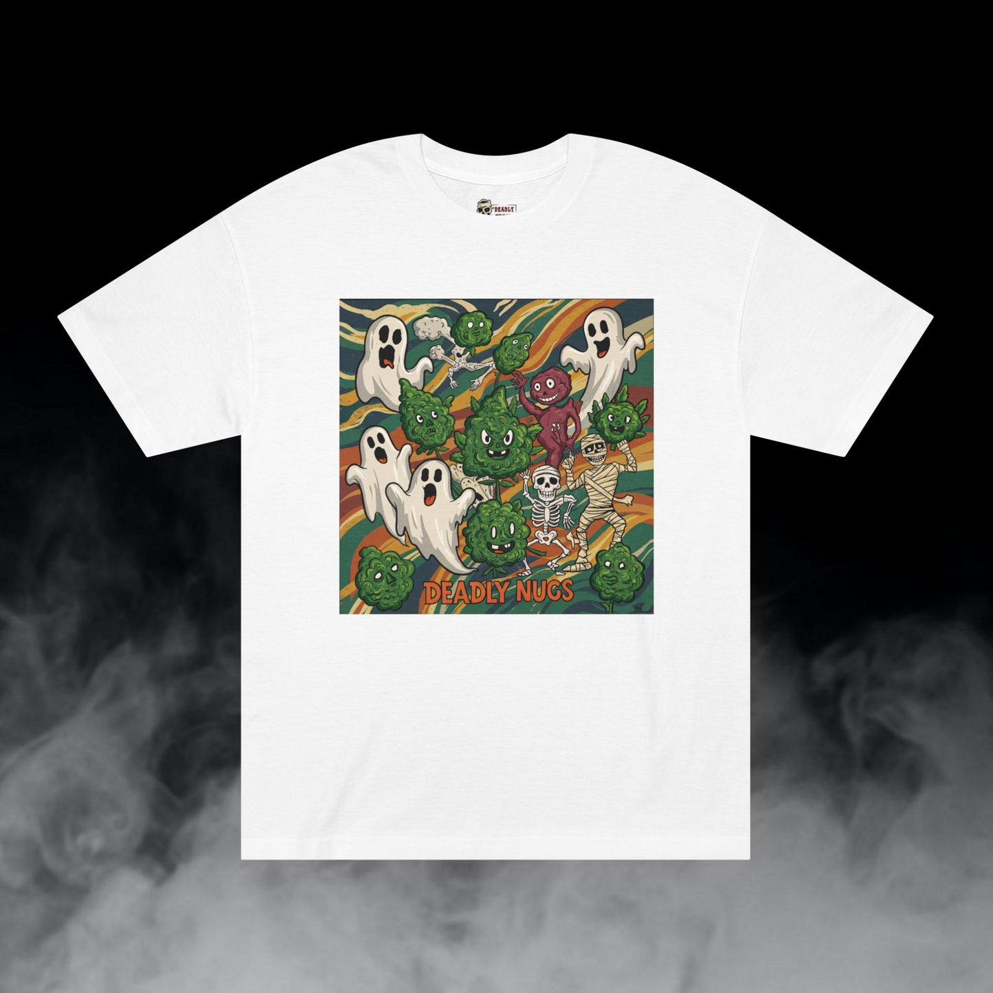 Boo! ...We See You! / Bud Characters Ghosts Monsters Skeletons Graphic Tee / Spooky Character Art Abstract Wave Aesthetic / 420 Underground Stoner Streetwear / DEADLY NUGS