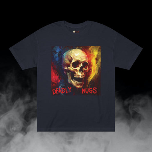 Moment of Relevance / Skull with Abstract Color Patterns Graphic Tee / Dark Obscure Art Abstract Painting / 420 Underground Stoner Streetwear / DEADLY NUGS