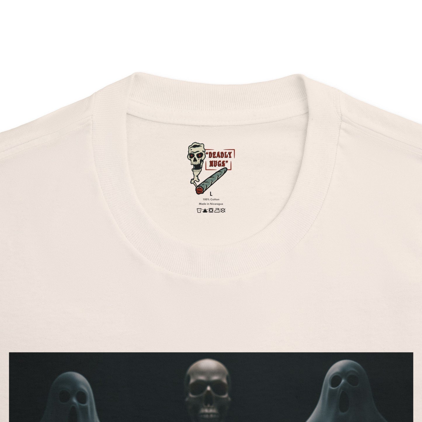 Defying Doubt / Premium Unisex Graphic Tee Aesthetic Print Ghost Skull 420 / DEADLY NUGS