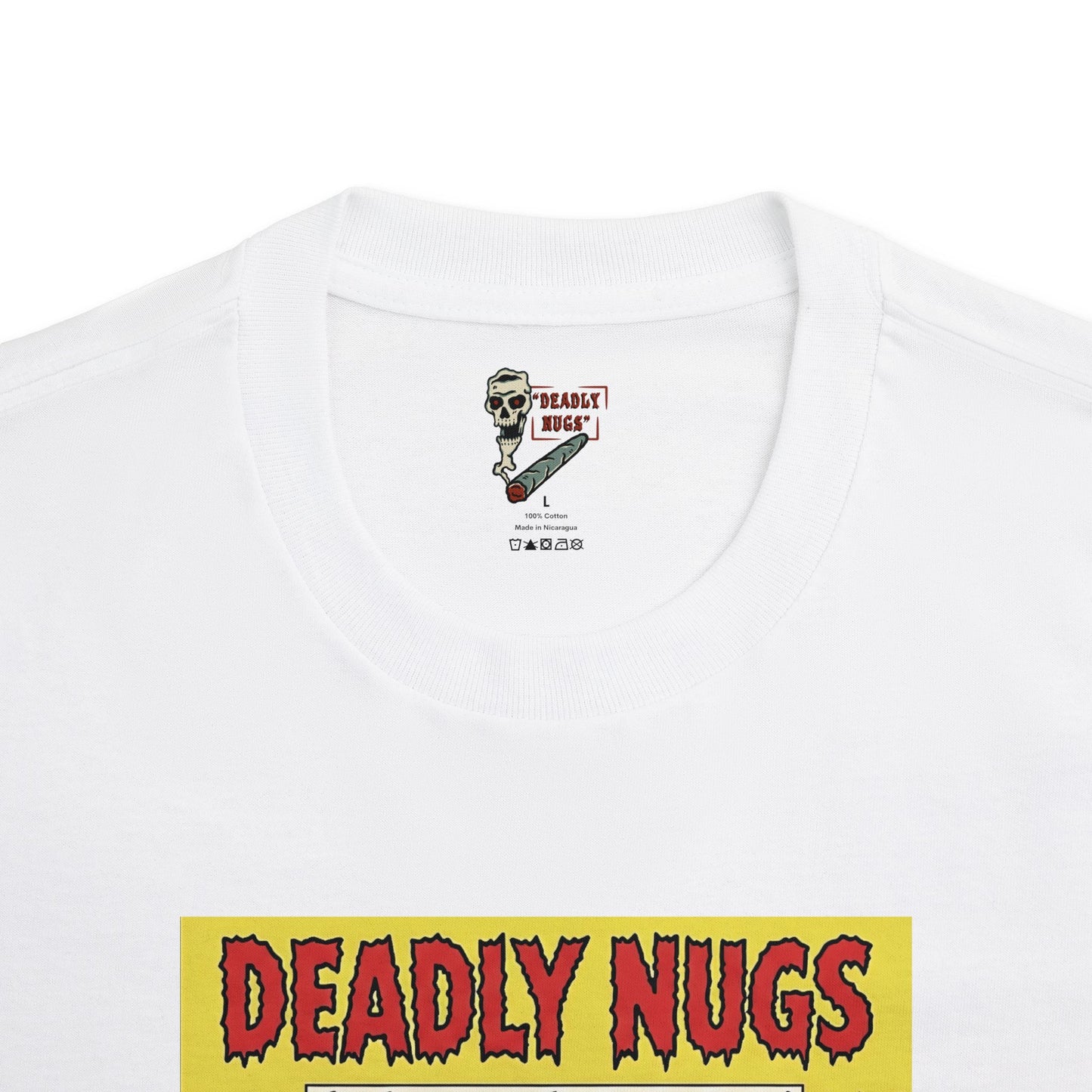 TERRIFYING TOKES! / Woman in Graveyard surrounded by Green Smoke, Alien watcher, and sinister Moon Graphic Tee / Vintage Pulp Horror Noir Comic Art Style / 420 Underground Stoner Culture / DEADLY NUGS