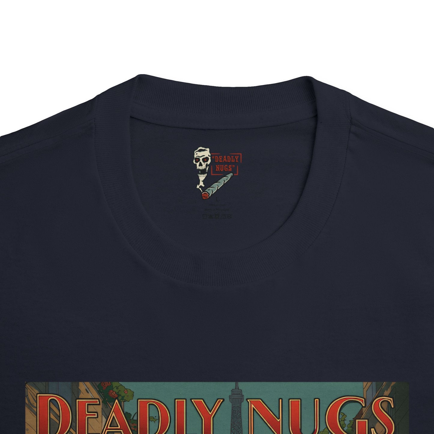 Deadly Paris / Premium Unisex Graphic Tee Aesthetic Print Skeleton 420 / DEADLY NUGS