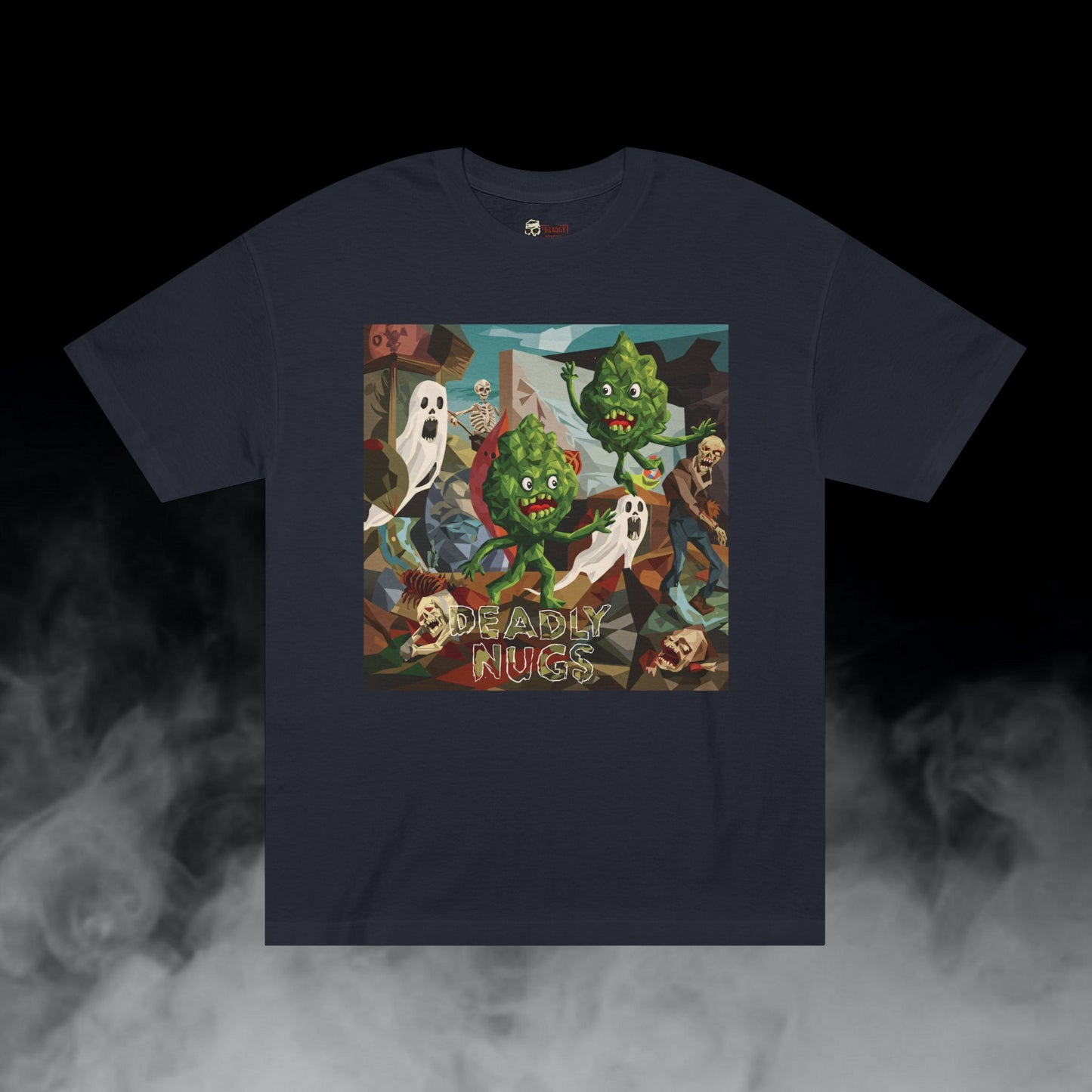 Havoc Strain / Bud Characters Ghosts Zombies Graphic Tee / Surreal Abstract Expressionist Macabre Art / 420 Underground Stoner Streetwear / DEADLY NUGS