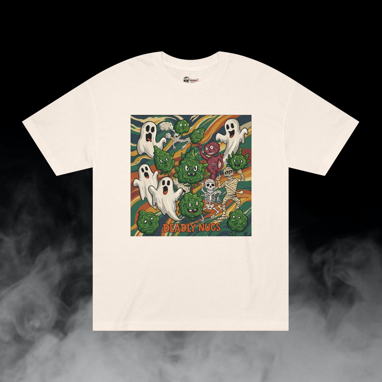 Boo! ...We See You! / Bud Characters Ghosts Monsters Skeletons Graphic Tee / Spooky Character Art Abstract Wave Aesthetic / 420 Underground Stoner Streetwear / DEADLY NUGS