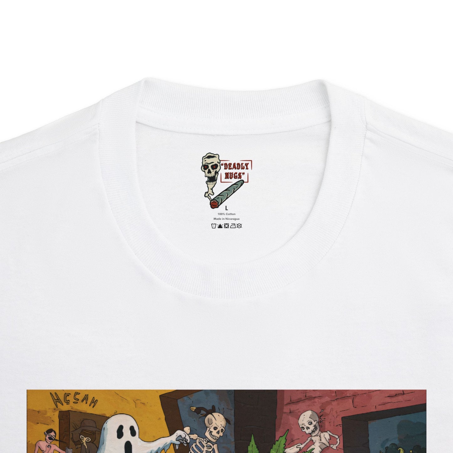 Herb of the Reckoning / Bud Characters Ghosts Skeletons Graphic Tee / Gritty Character Macabre Aesthetic Art / 420 Underground Stoner Streetwear / DEADLY NUGS