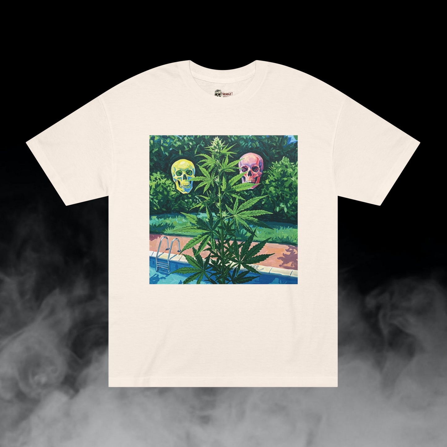 Herbs Poolside / Skulls Cannabis Colas Graphic Tee / Modern Pop Art Hockney Painting / 420 Underground Stoner Streetwear / DEADLY NUGS