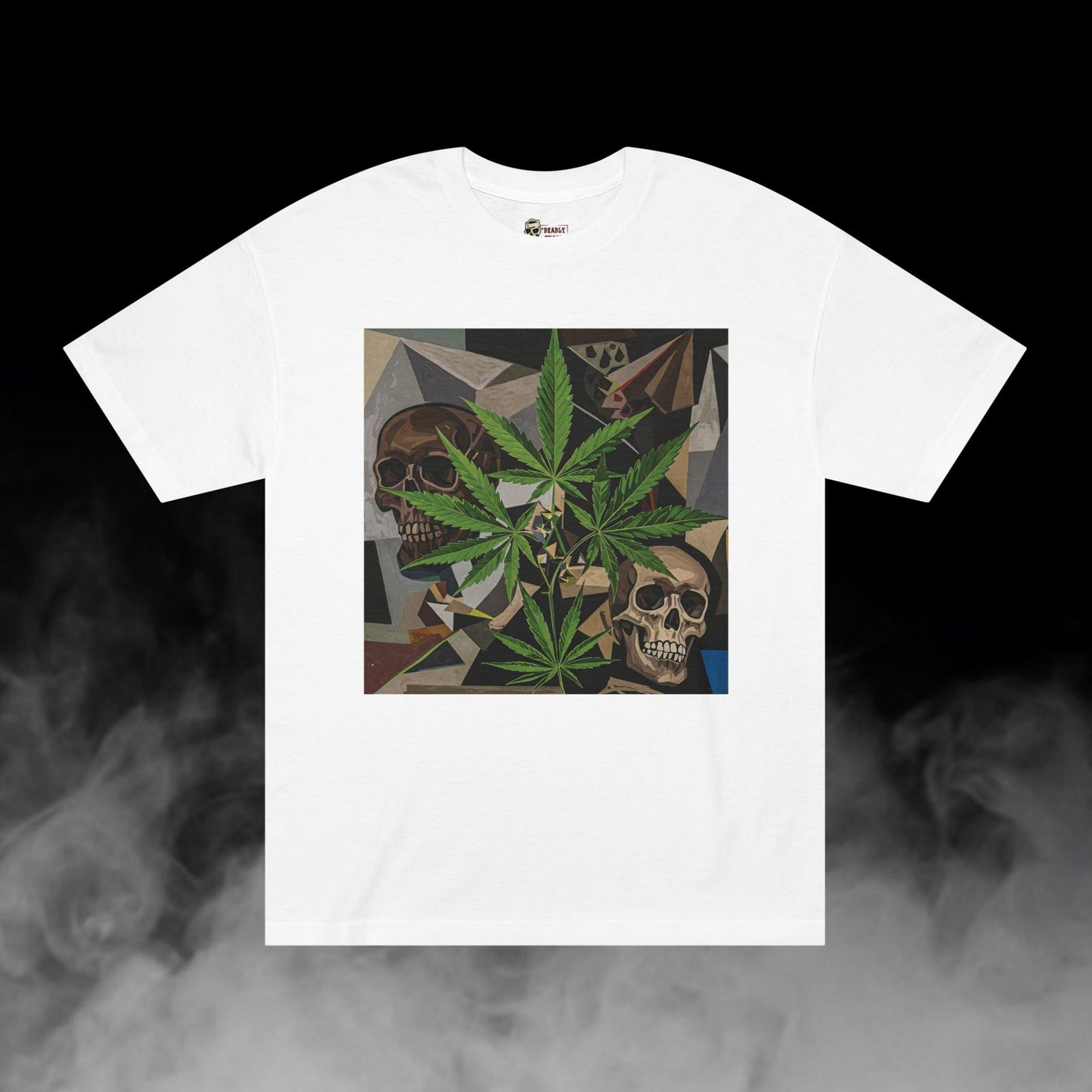 Plant Revelation / Skulls Cannabis Leaves Graphic Tee / Abstract Cubism Art Picasso Painting / 420 Underground Stoner Streetwear / DEADLY NUGS