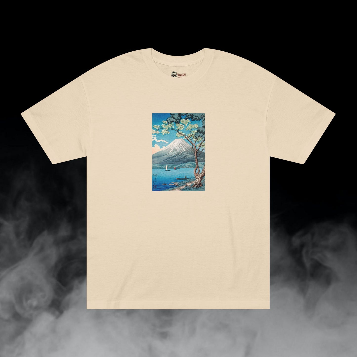 Moments of Peace / Serene Landscape Mountain Water Tree Graphic Tee / Vintage Japanese Art Style / 420 Underground Stoner Streetwear / DEADLY NUGS