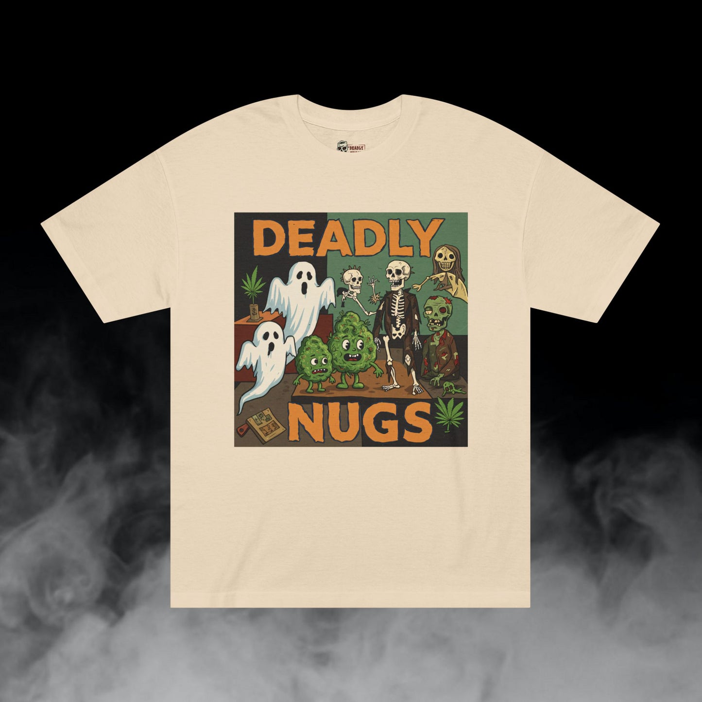 The Dank Awakening / Bud Characters Ghosts Skeleton Zombie Graphic Tee / Sinister Vintage Pop Art Comic Style / 420 Underground Stoner Streetwear / DEADLY NUGS