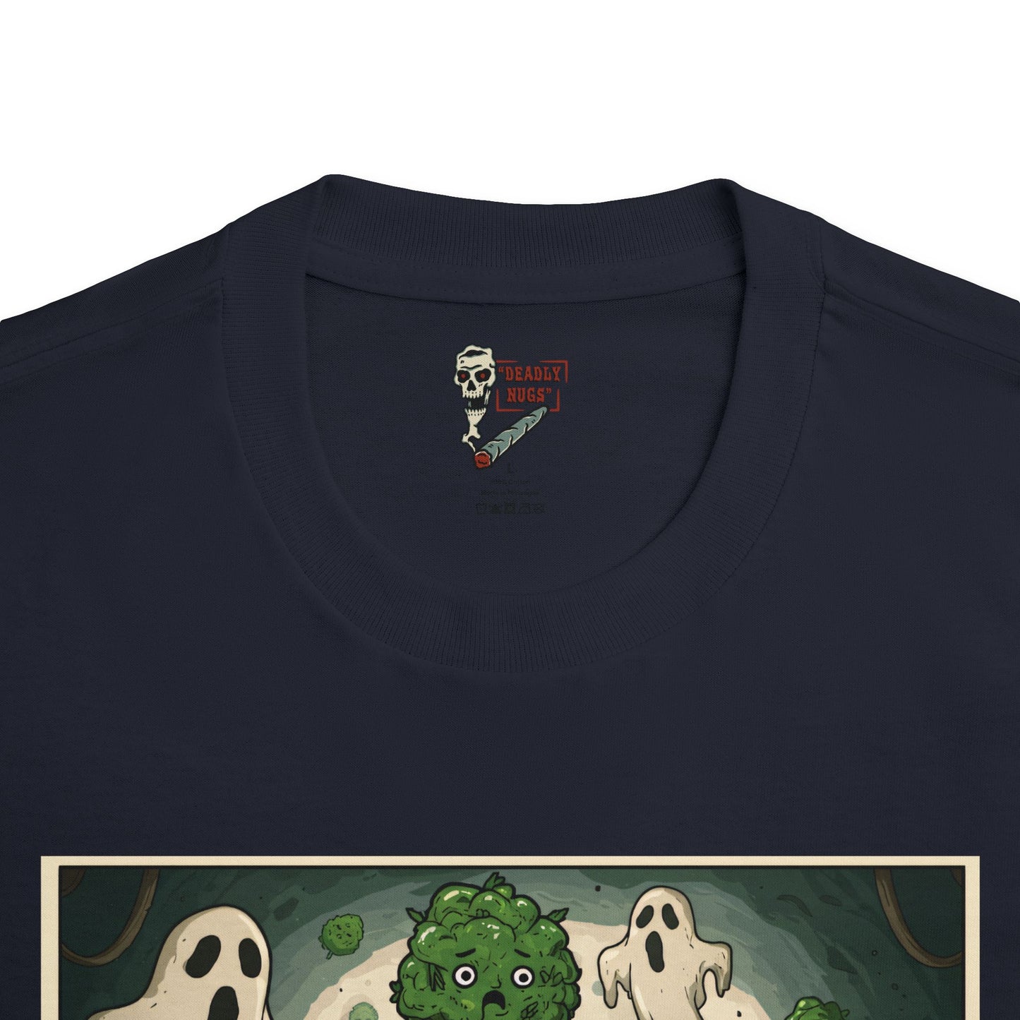 Effects / Bud Characters Ghosts Skulls Graphic Tee / Dark Humor Gritty Modern Cartoon Comic Art Style / 420 Underground Stoner Streetwear / DEADLY NUGS