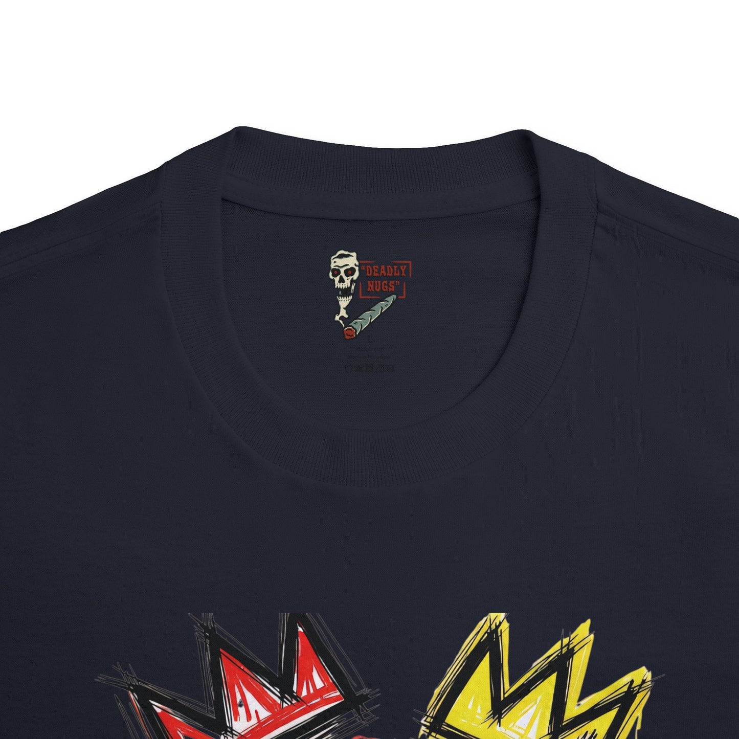 King Smoke / Bud Character with Crowns Graphic Tee / Abstract Expressionism Art Basquiat Painting / 420 Underground Stoner Streetwear / DEADLY NUGS