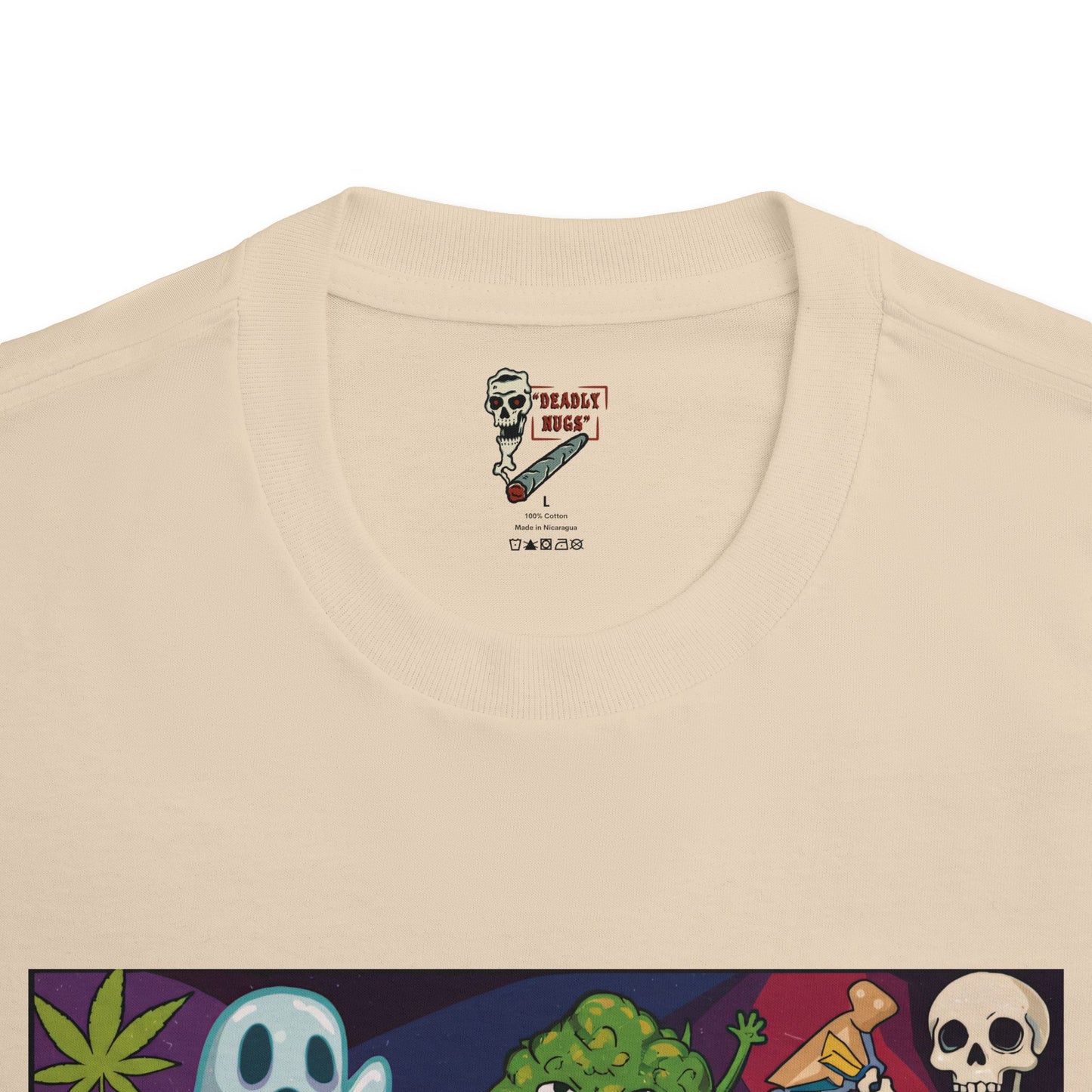 Spooky High / Premium Unisex Graphic Tee Aesthetic Print Ghost Skeleton 420 / DEADLY NUGS