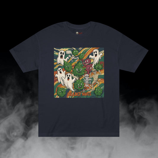 Boo! ...We See You! / Bud Characters Ghosts Monsters Skeletons Graphic Tee / Spooky Character Art Abstract Wave Aesthetic / 420 Underground Stoner Streetwear / DEADLY NUGS