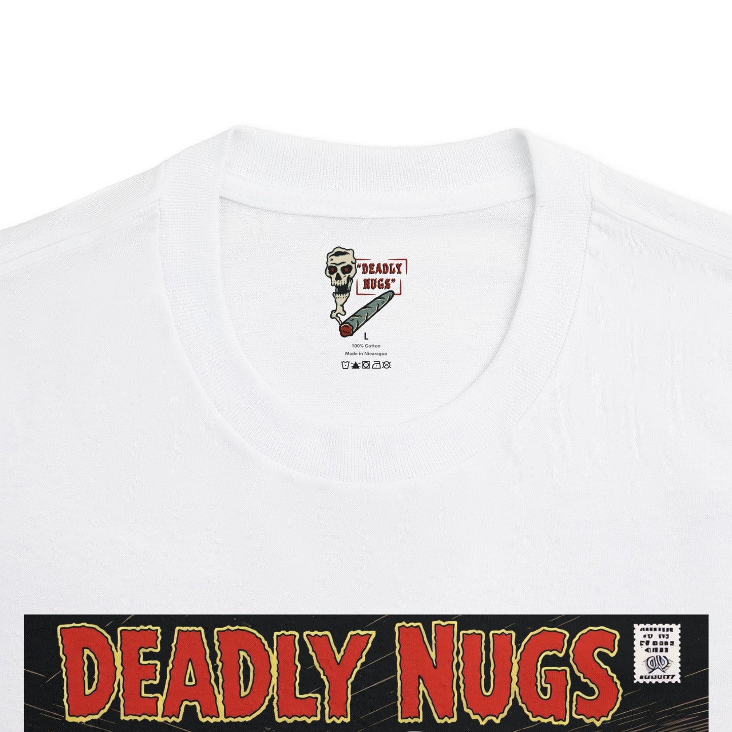 Ganja Ghoul / Hooded Reaper Skull Cannabis Cola Graphic Tee / Vintage Pulp Horror Comic Style / 420 Underground Stoner Streetwear / DEADLY NUGS