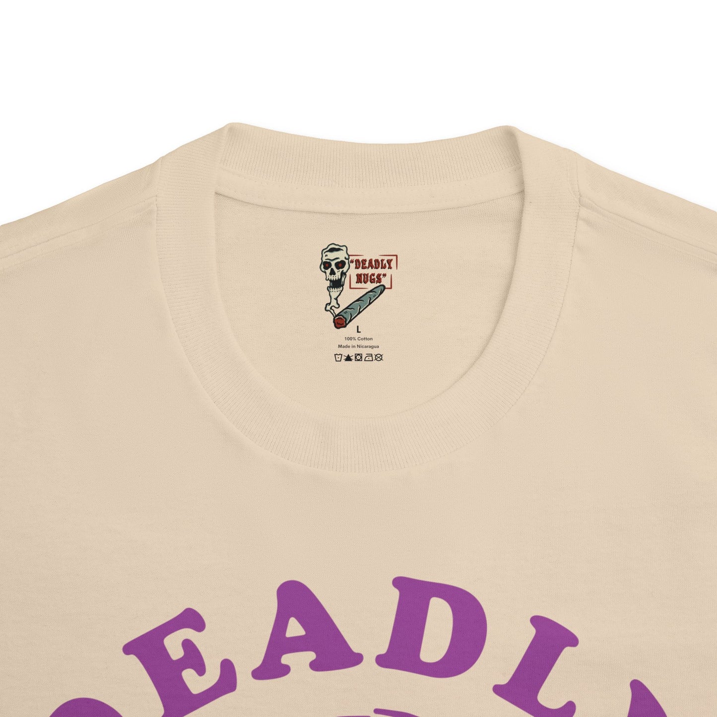 Flame in, Flame out / Premium Unisex Graphic Tee Purple Aesthetic Print Skull 420 / DEADLY NUGS