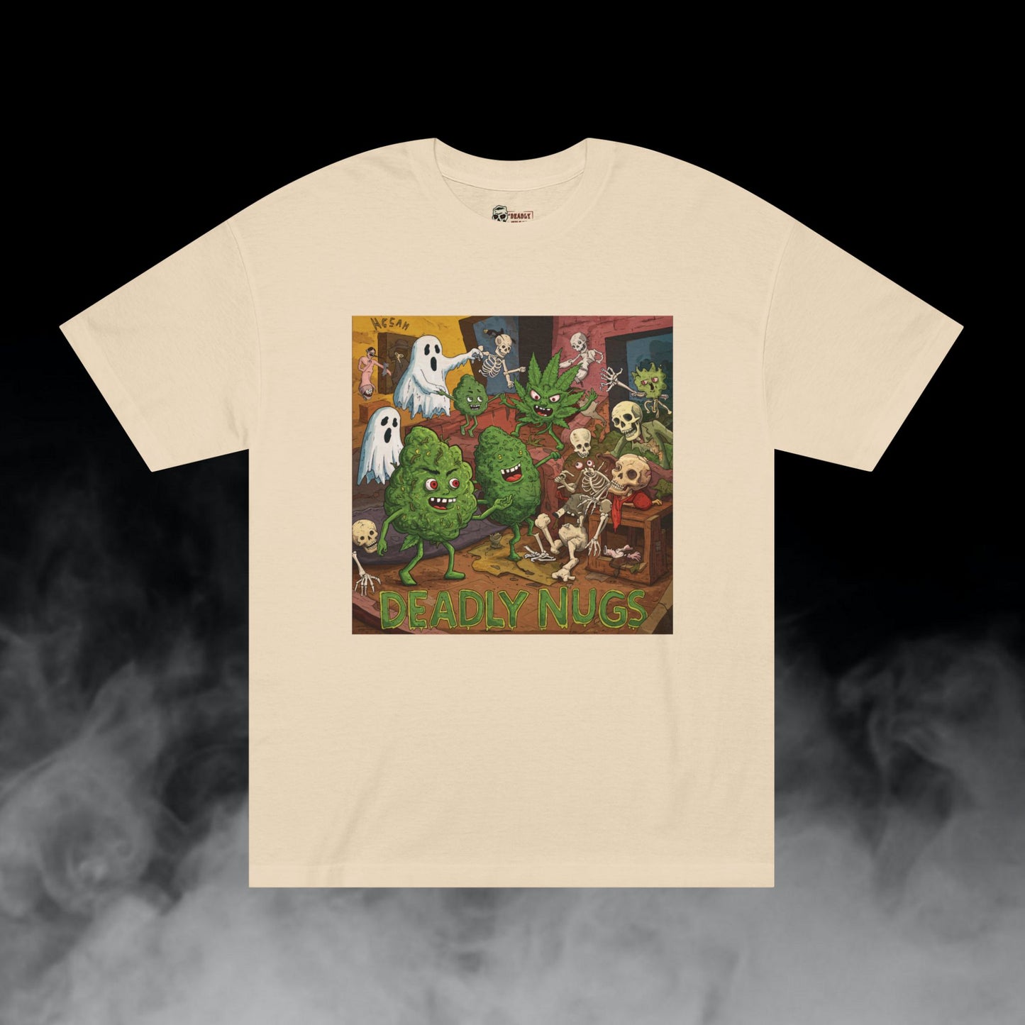 Herb of the Reckoning / Bud Characters Ghosts Skeletons Graphic Tee / Gritty Character Macabre Aesthetic Art / 420 Underground Stoner Streetwear / DEADLY NUGS