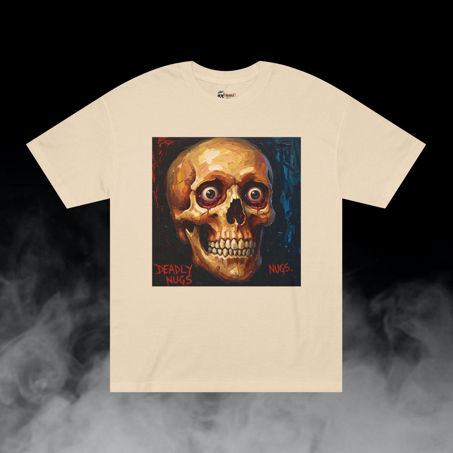 Bloodshot / Skull with Bloody Eyes Graphic Tee / Horror Art Abstract Expressionist Painting / 420 Underground Stoner Streetwear / DEADLY NUGS