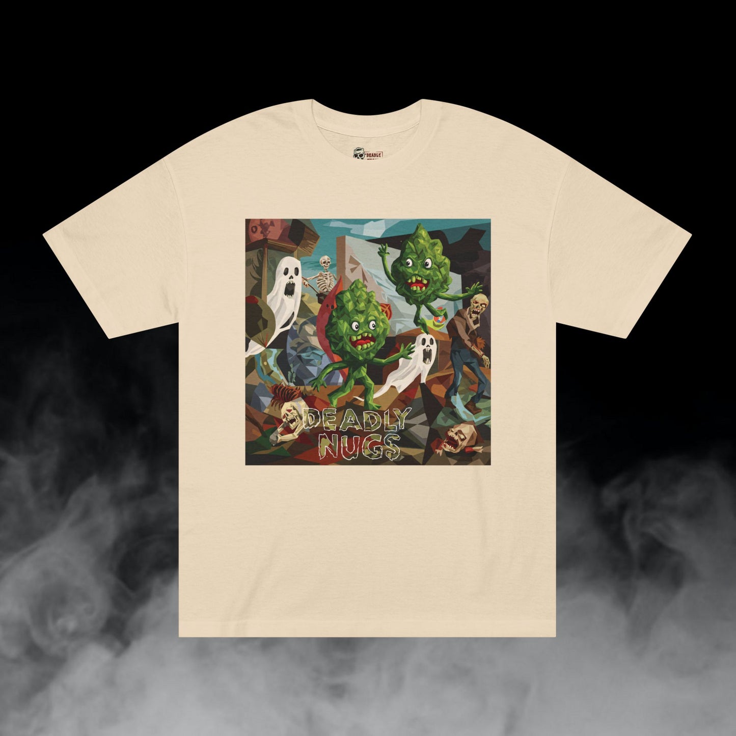 Havoc Strain / Bud Characters Ghosts Zombies Graphic Tee / Surreal Abstract Expressionist Macabre Art / 420 Underground Stoner Streetwear / DEADLY NUGS