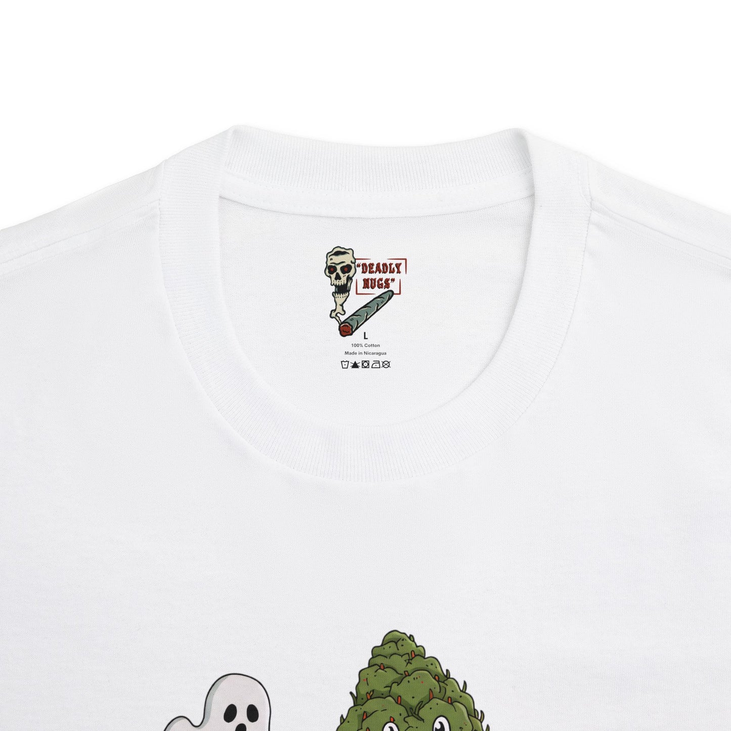 Peek-a-Boo / Premium Unisex Graphic Tee Aesthetic Print Ghost Skeleton 420 / DEADLY NUGS