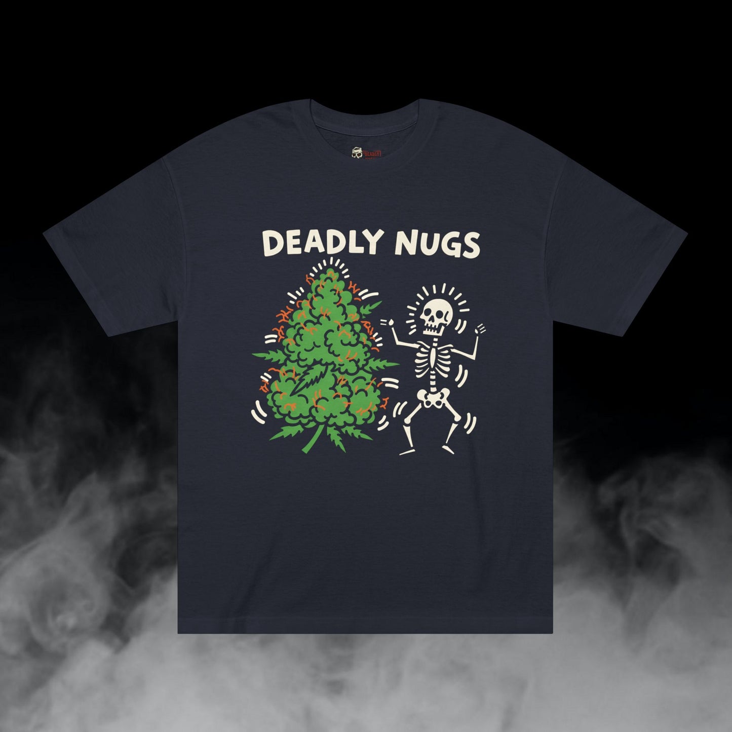 Nug Vibes / Bud and Skeleton Graphic Tee / Contemporary Pop Art Keith Haring Style / 420 Underground Stoner Streetwear / DEADLY NUGS