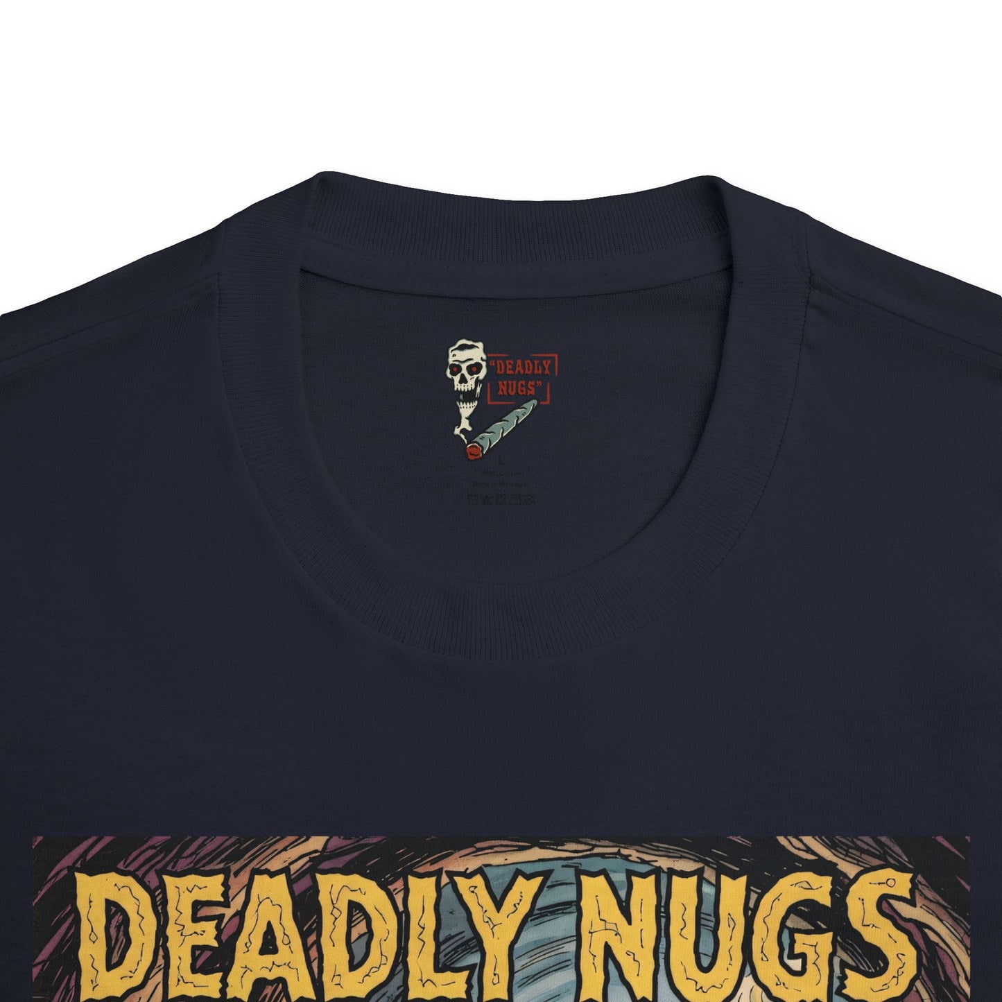 Bone Grove Flame / Skeleton Blazing Fire Graphic Tee / Vintage Pulp Horror Comic Style / 420 Underground Stoner Streetwear / DEADLY NUGS