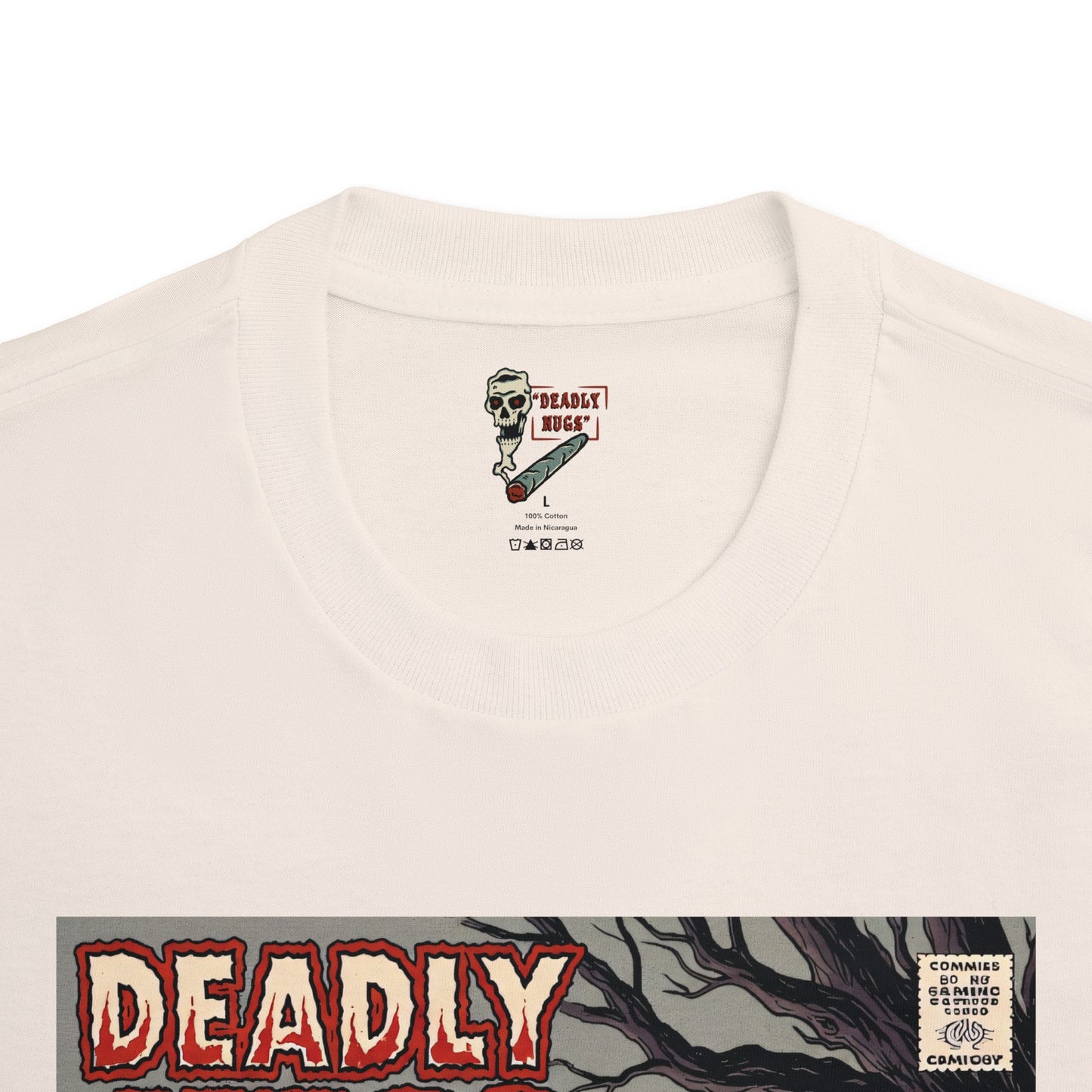 Killer Weed / Graveyard Cannabis Bud Graphic Tee / Vintage Pulp Horror Comic Style / 420 Underground Stoner Streetwear / DEADLY NUGS