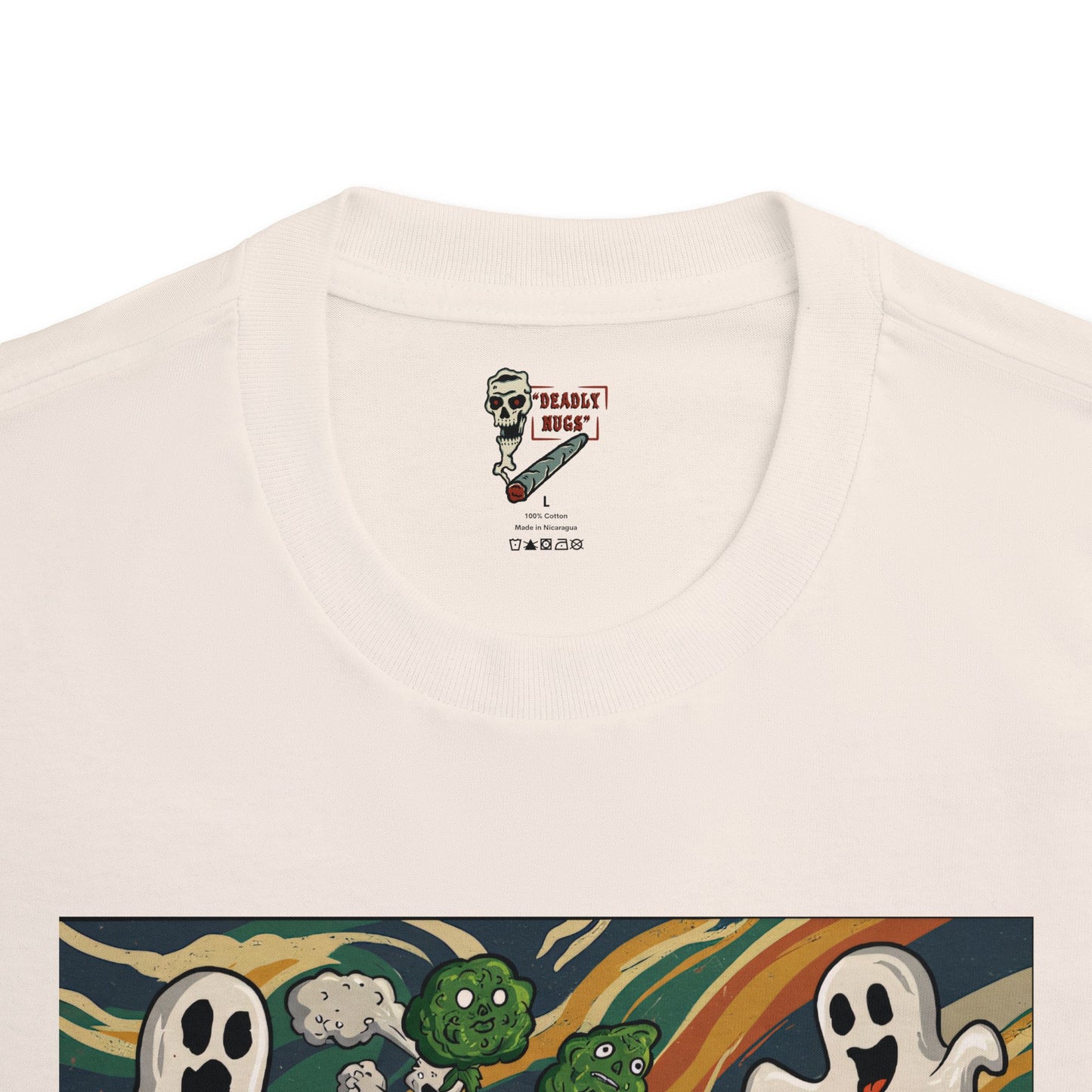 Boo! ...We See You! / Bud Characters Ghosts Monsters Skeletons Graphic Tee / Spooky Character Art Abstract Wave Aesthetic / 420 Underground Stoner Streetwear / DEADLY NUGS