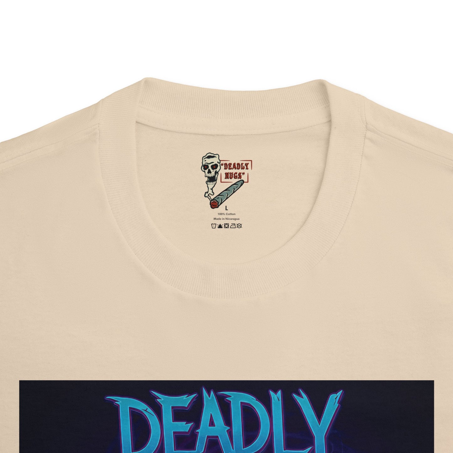 Deuces / Skeleton Smoking Graphic Tee / Gritty Neon Aesthetic Art / 420 Underground Stoner Streetwear / DEADLY NUGS